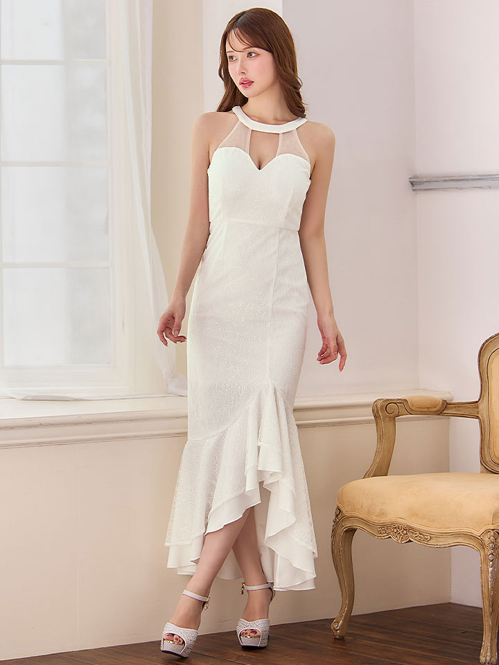 刺繍レースアメスリフレアドレス/キャバドレス1