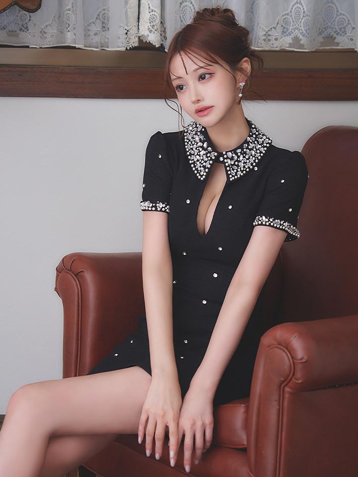 ビジューミニドレス/キャバドレス4