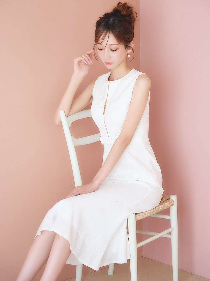 ラメジップアップマーメイドミディアムドレス/キャバドレス6