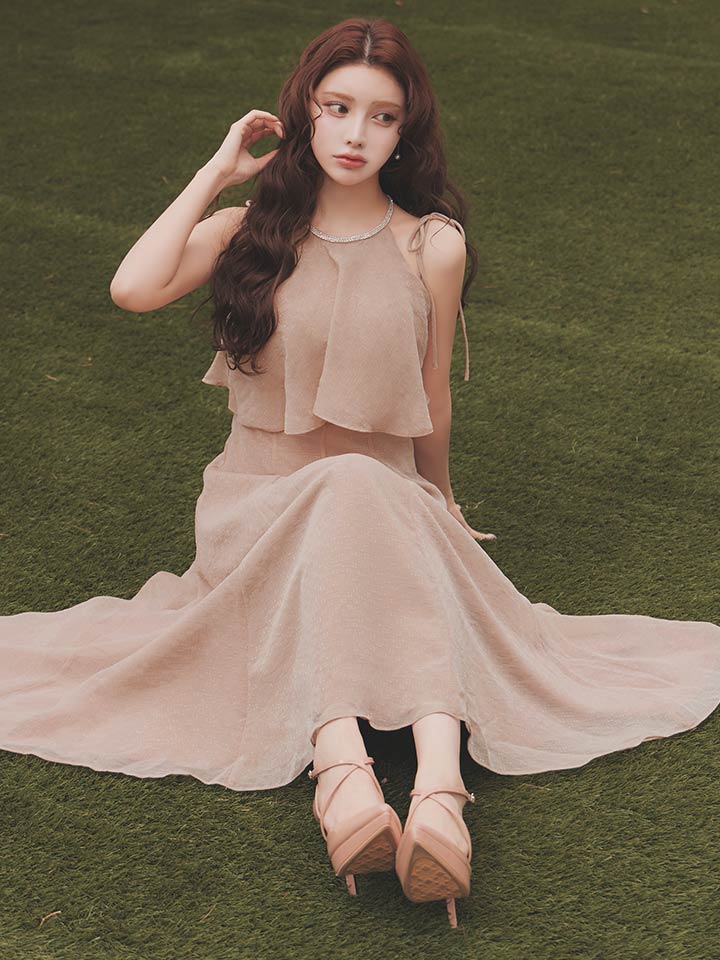 キャミソール/アメスリ/ビジュー/フリル/シフォン/ロングドレス/キャバドレス10