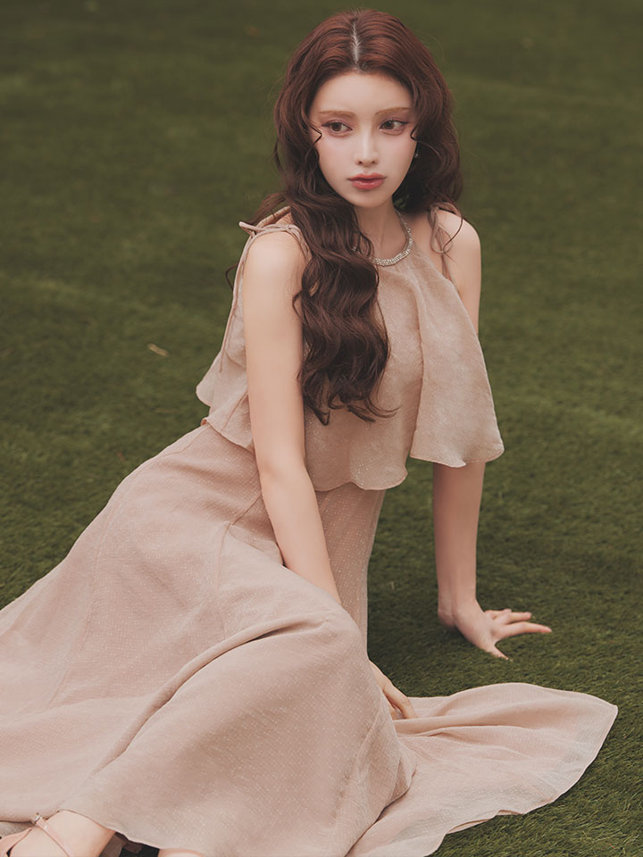 キャミソール/アメスリ/ビジュー/フリル/シフォン/ロングドレス/キャバドレス11