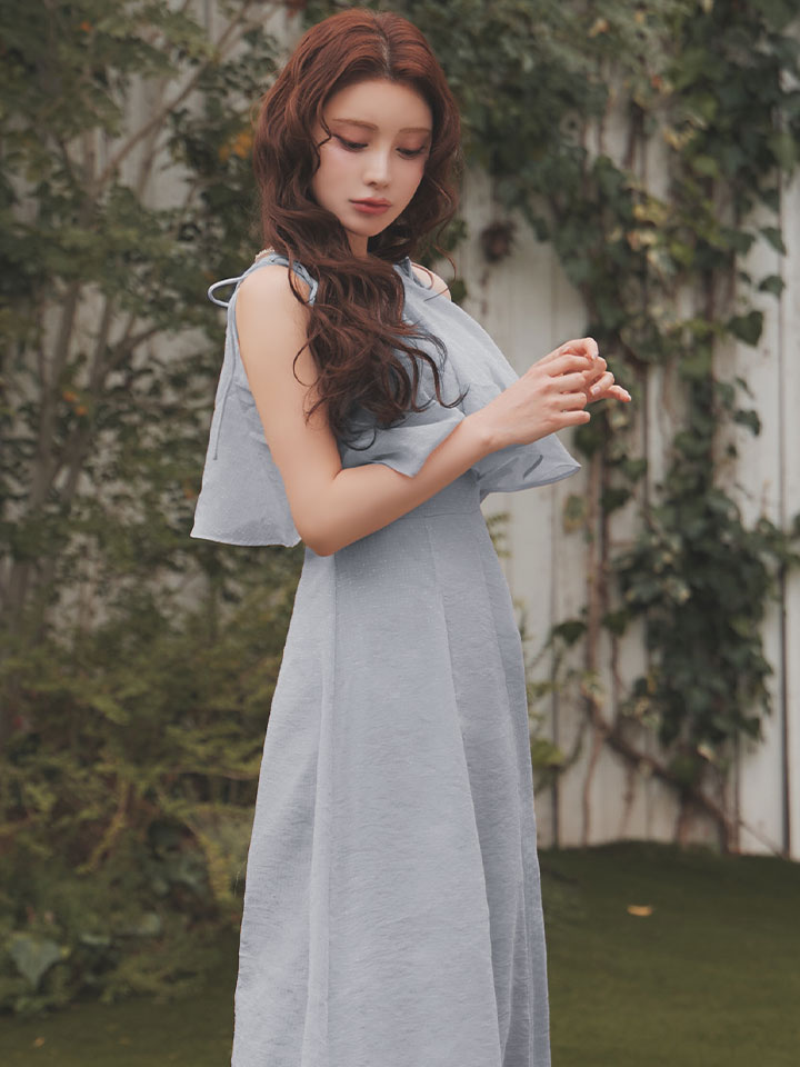 キャミソール/アメスリ/ビジュー/フリル/シフォン/ロングドレス/キャバドレス01