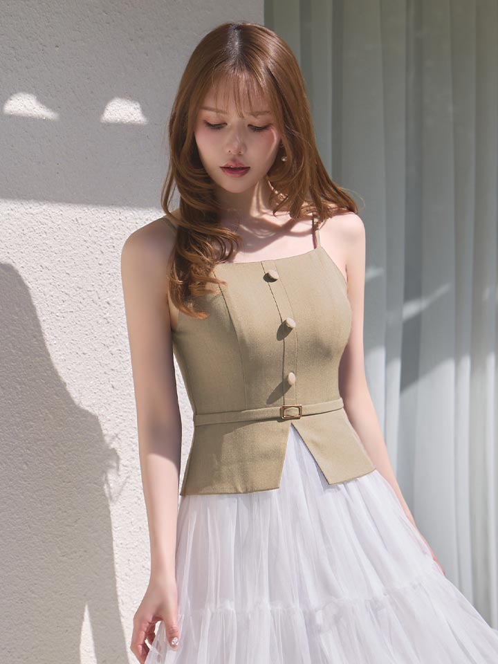 バイカラーシアーミディアムワンピース/キャバドレス08