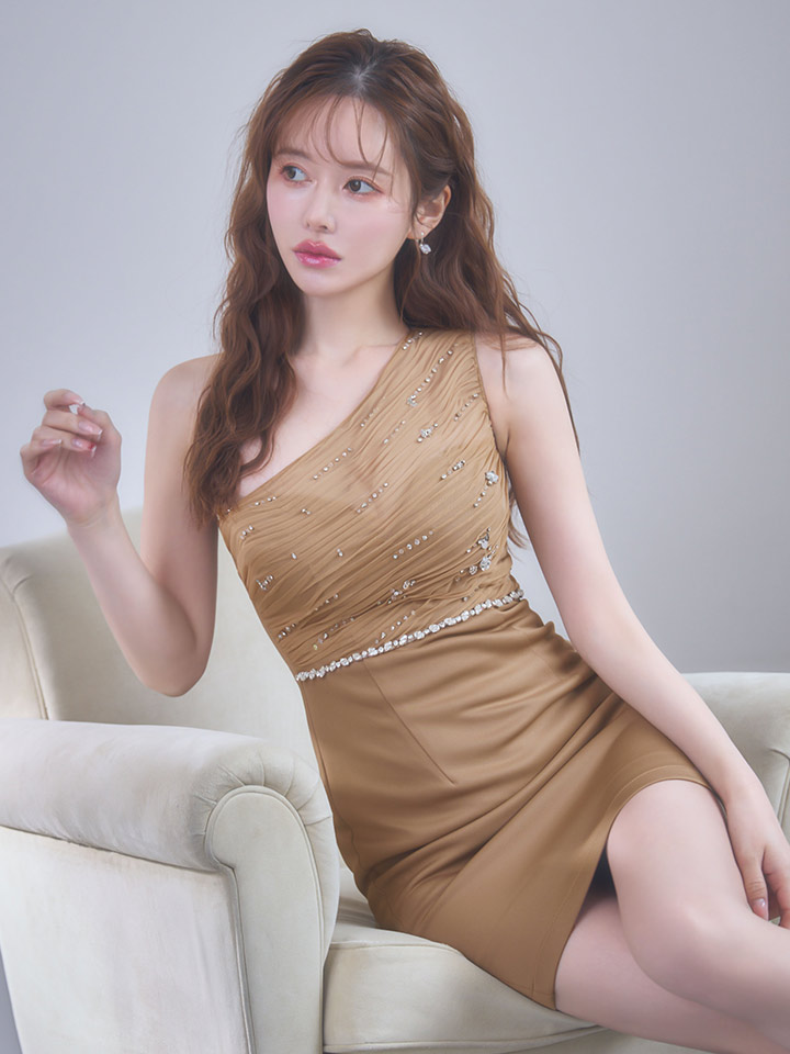 ビジューシアーワンショルタイトミニドレス/キャバドレス13