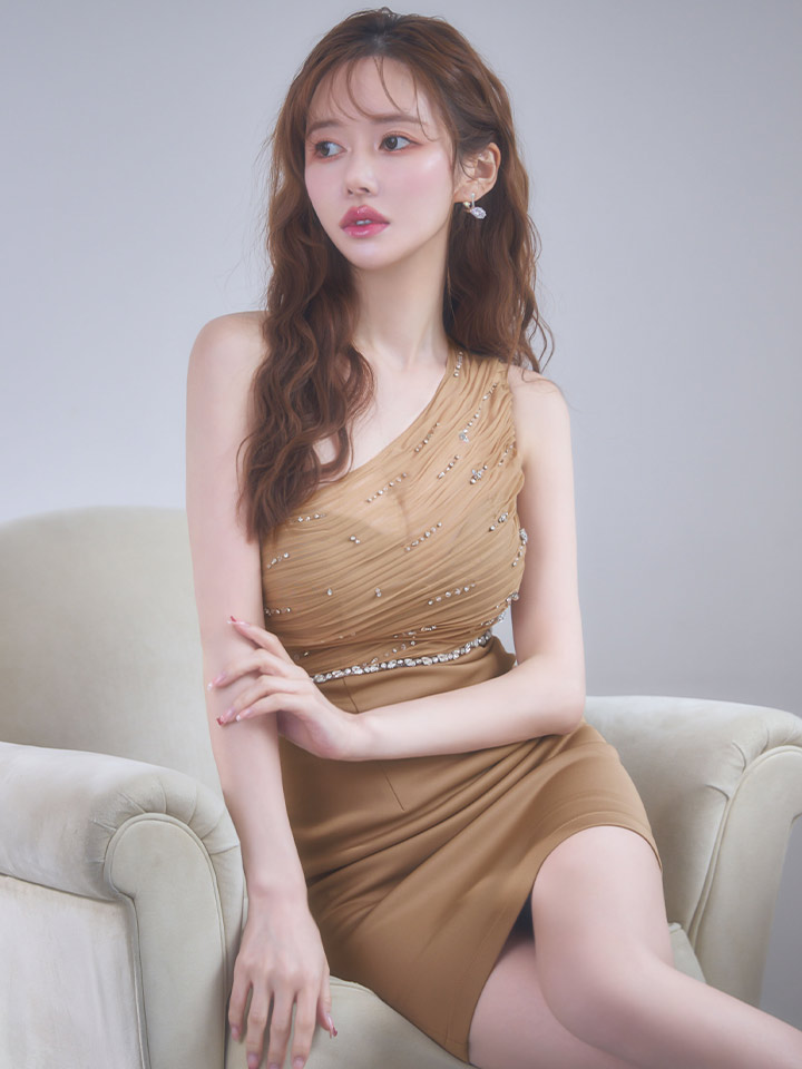 ビジューシアーワンショルタイトミニドレス/キャバドレス15