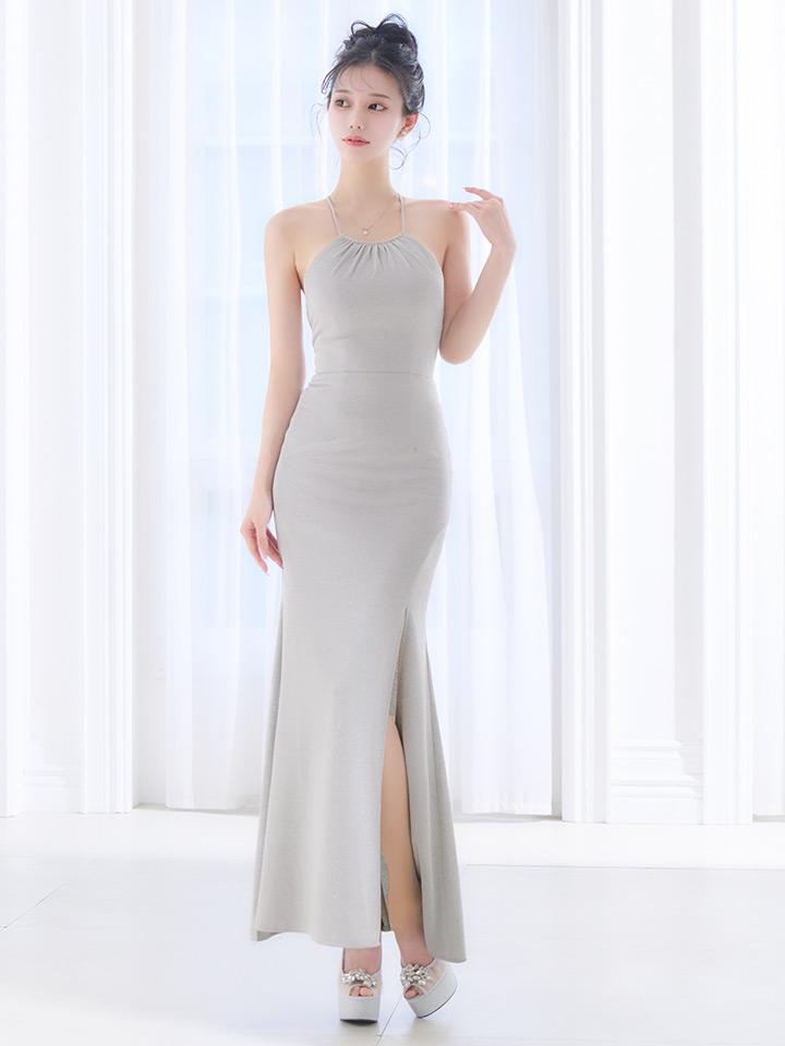 バックオープンラメタイトロングドレス/キャバドレス06