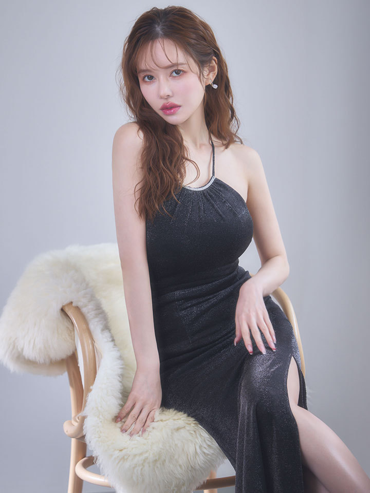 バックオープンラメタイトロングドレス/キャバドレス13