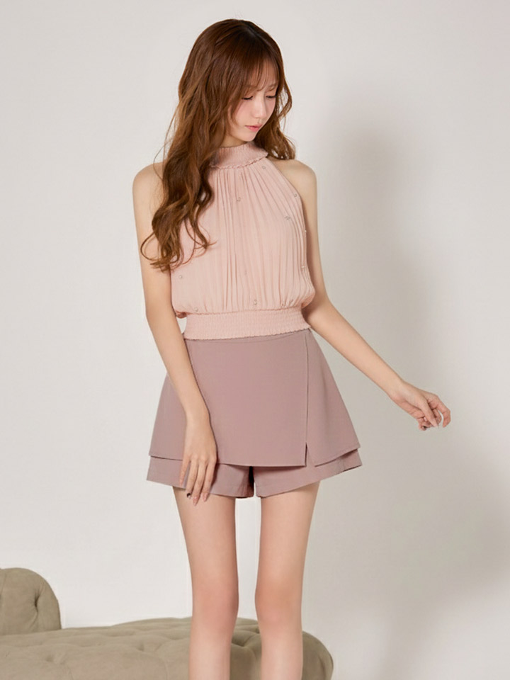 アメリカンスリーブビジューセットアップショートパンツ/キャバドレス7