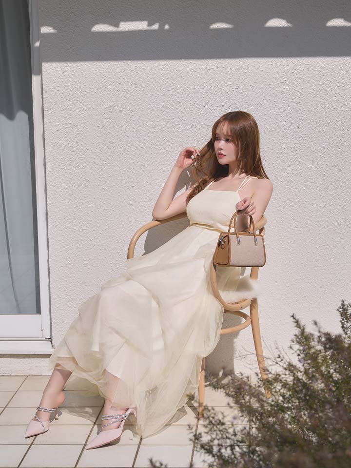 シフォンレイヤードミディアムグワンピース/キャバドレス06