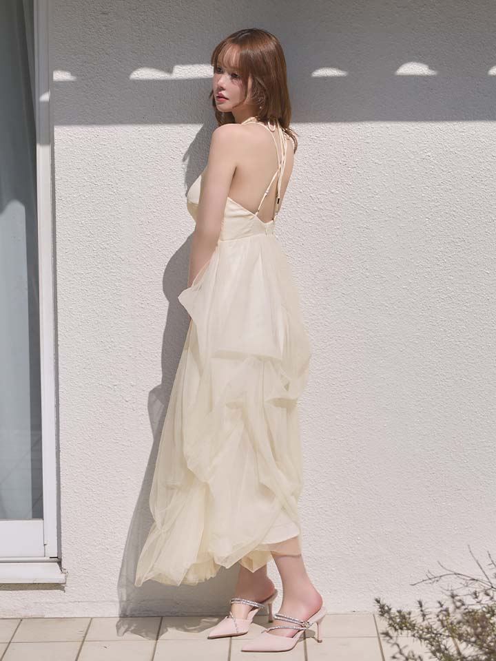 シフォンレイヤードミディアムワンピース/キャバドレス09