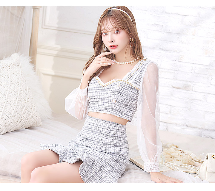 ラブリッチ⭐︎キャバドレス セットアップ ホワイト SMLあります