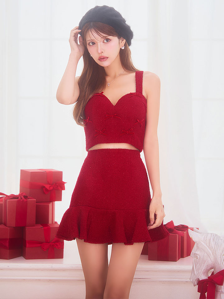 リボンセットアップミニドレス/キャバドレス4