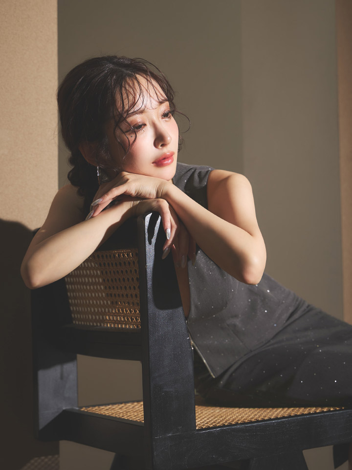 ペプラムジップミディアムタイトセットアップドレス/キャバドレス07