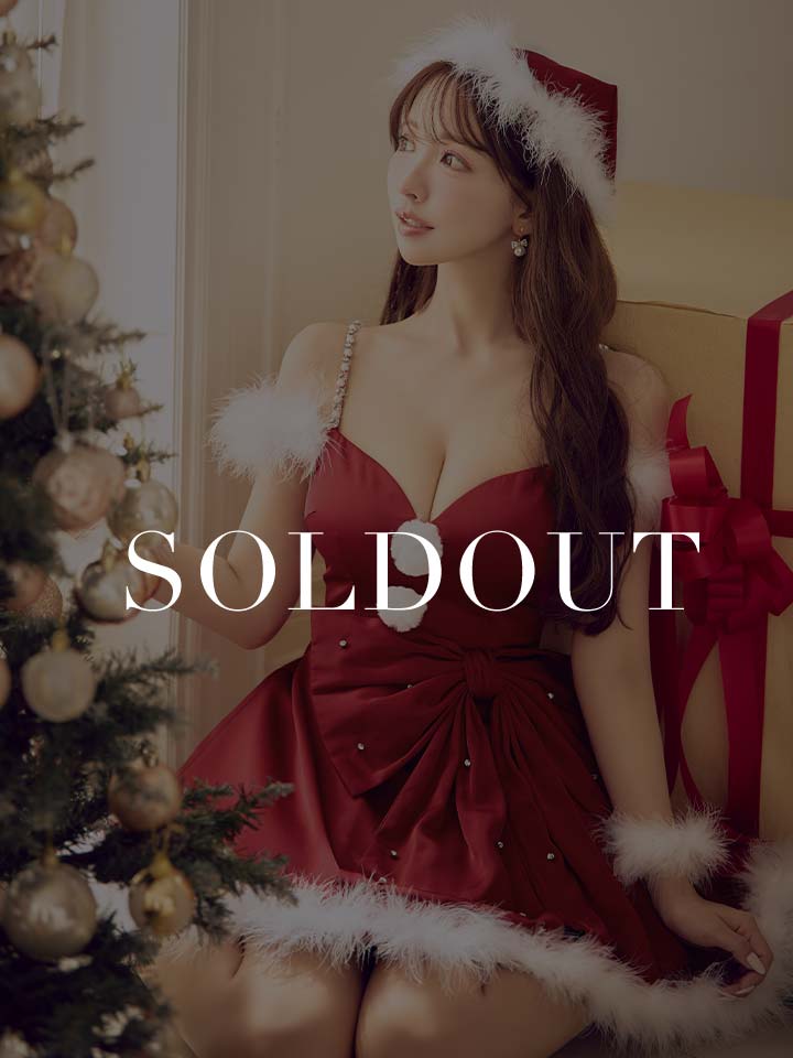 サイドリボンビジューオフショルサンタ