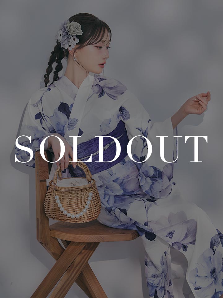 【即日発送】送料無料！1人で簡単に着られる！ワンピース / セパレート浴衣セット　蒼花牡丹浴衣【浴衣4点セット 浴衣/帯/下駄】[OF04]
