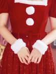 画像9: 【サンタセール！】【サンタコス 5点セット】【S-Mサイズ/2カラー】ベロアワンピースサンタ[YMT] (9)