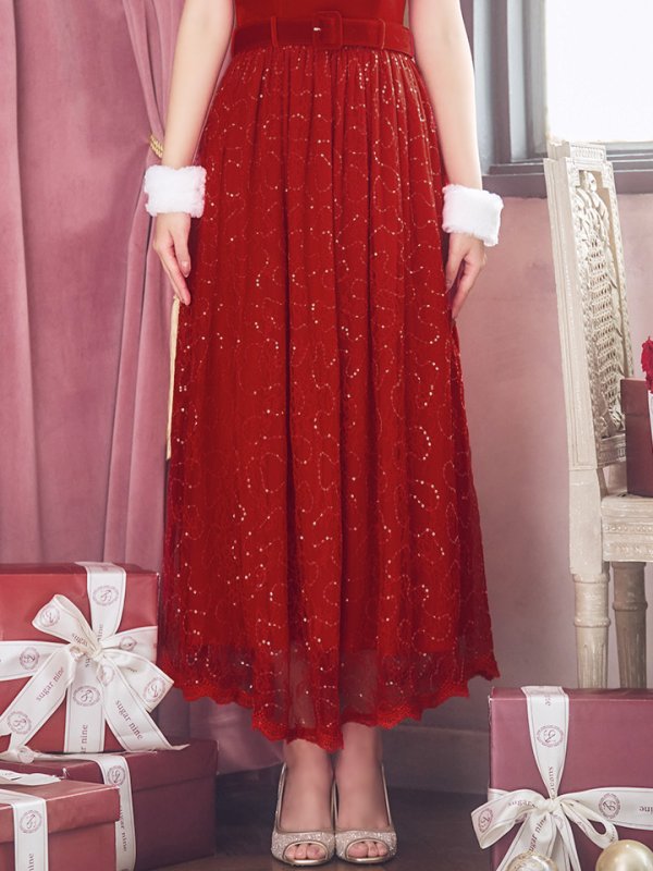 画像28: 【サンタセール！】【サンタコス 5点セット】【S-Mサイズ/2カラー】ベロアワンピースサンタ[YMT] (28)