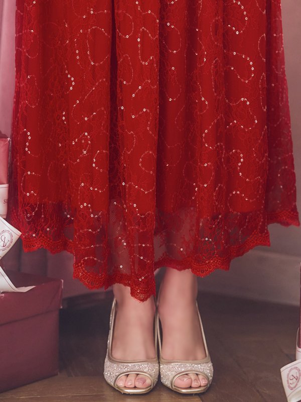 画像29: 【サンタセール！】【サンタコス 5点セット】【S-Mサイズ/2カラー】ベロアワンピースサンタ[YMT] (29)