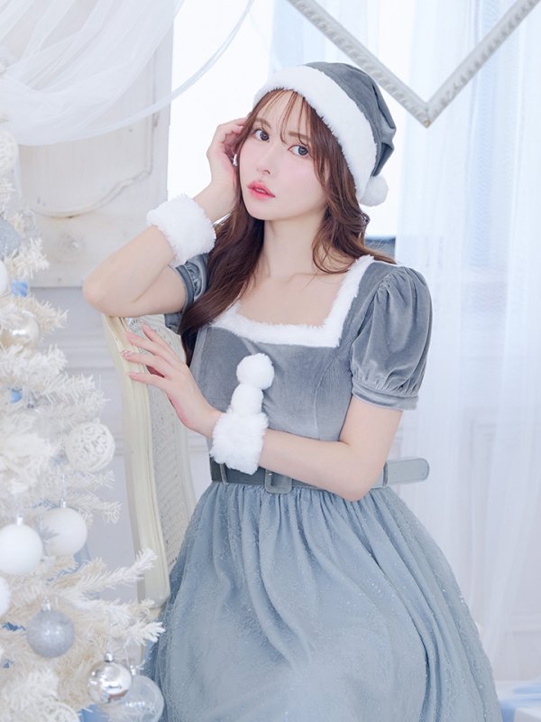 画像18: 【サンタセール！】【サンタコス 5点セット】【S-Mサイズ/2カラー】ベロアワンピースサンタ[YMT] (18)