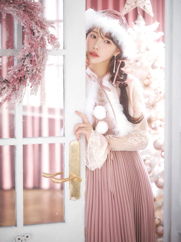 画像13: 【ノベルティ対象】【即日発送！】【サンタコス 4点セット】【S-Lサイズ/1カラー】ボレロ付きワンピースサンタ[YMT] (13)