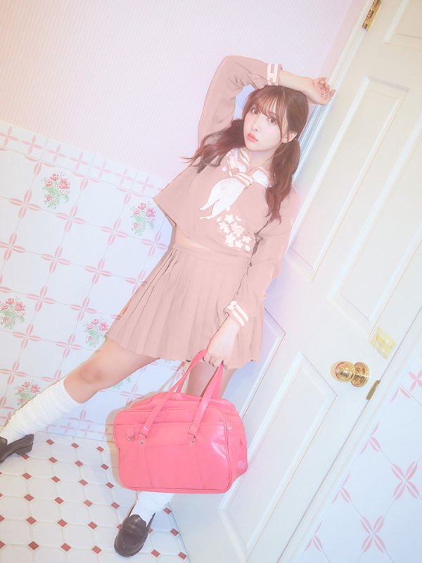 画像2: 【即日発送！】【ハロウィン】ピンクJK/女子高生/セーラー服コスプレセット【ハロウィン3点セット】【S-Lサイズ/1カラー】[HC03] (2)