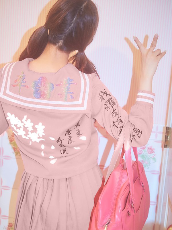 画像3: 【即日発送！】【ハロウィン】ピンクJK/女子高生/セーラー服コスプレセット【ハロウィン3点セット】【S-Lサイズ/1カラー】[HC03] (3)