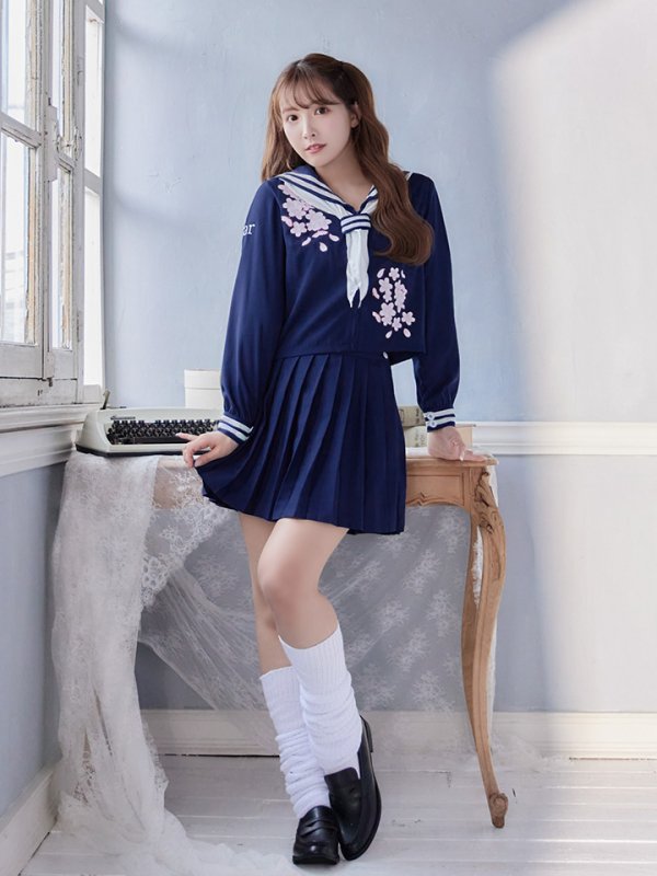 画像6: 【即日発送！】【ハロウィン】セーラー服JK/女子高生/セーラー服コスプレセット【ハロウィン3点セット】【S-Mサイズ/2カラー】[HC03] (6)