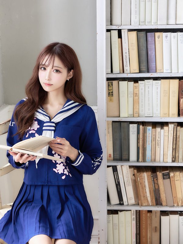 画像9: 【即日発送！】【ハロウィン】セーラー服JK/女子高生/セーラー服コスプレセット【ハロウィン3点セット】【S-Lサイズ/1カラー】[HC02] (9)