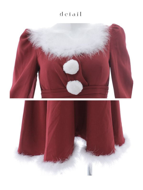 画像22: 【ノベルティ対象】【即日発送】【サンタコス 4点セット】【S-Lサイズ/2カラー】バックリボンフレアワンピースサンタコスプレ[YMT] (22)