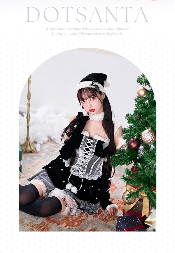 画像7: 【即日発送！】【クリスマスコスプレ6点セット】【Malymoon/マリームーン】スノークリスタルレースサンタ【フリーサイズ/2カラー】[OF03] (7)