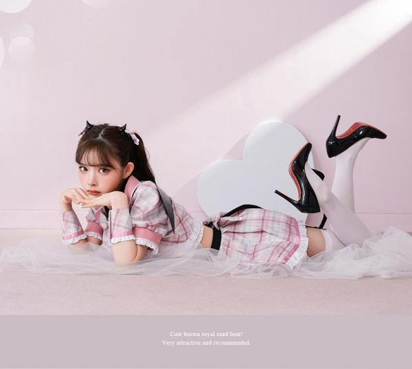 画像9: 【即日発送】チェックデビル制服コスチューム【マリームーン】【ハロウィンコスプレ10点セット】【フリーサイズ/2カラー】[HC03] (9)