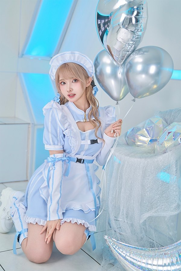 画像12: 【即日発送】アクセントラインハーネスジャージメイド【マリームーン】【ハロウィンコスプレ6点セット】【フリーサイズ/3カラー】[OF04] (12)