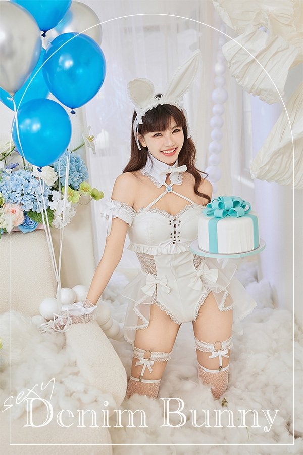 画像10: 【即日発送】サイドレースデニムバニーボディスーツ3TYPE【マリームーン】【ハロウィンコスプレ9-10点セット】【フリーサイズ/3type】[OF04] (10)