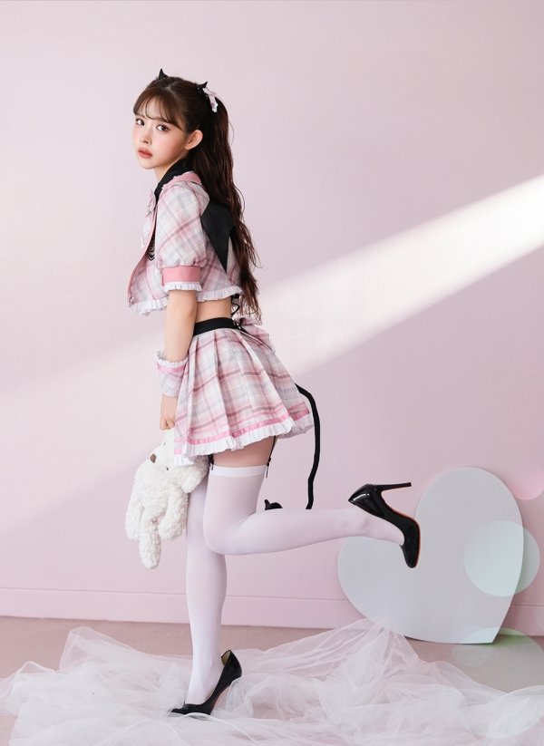 画像10: 【即日発送】チェックデビル制服コスチューム【マリームーン】【ハロウィンコスプレ10点セット】【フリーサイズ/2カラー】[HC03] (10)