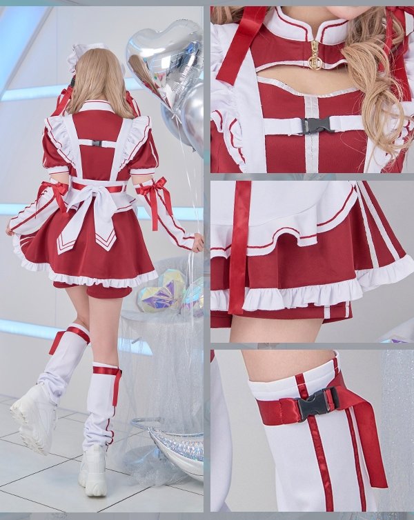 画像13: 【即日発送】アクセントラインハーネスジャージメイド【マリームーン】【ハロウィンコスプレ6点セット】【フリーサイズ/3カラー】[OF04] (13)