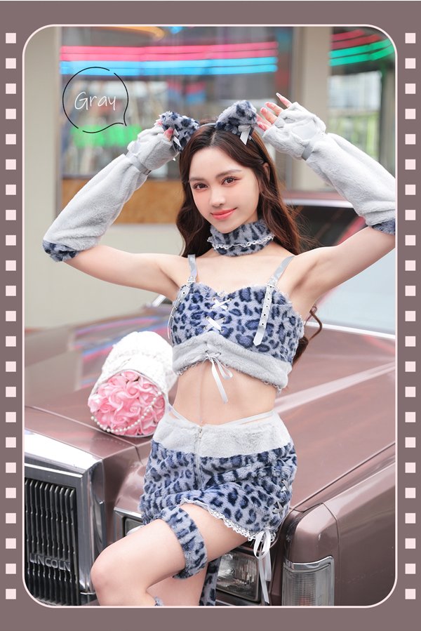 画像14: 【即日発送】ふわもこレオパード【マリームーン】【ハロウィンコスプレ8点セット】【フリーサイズ/3カラー】[OF04] (14)