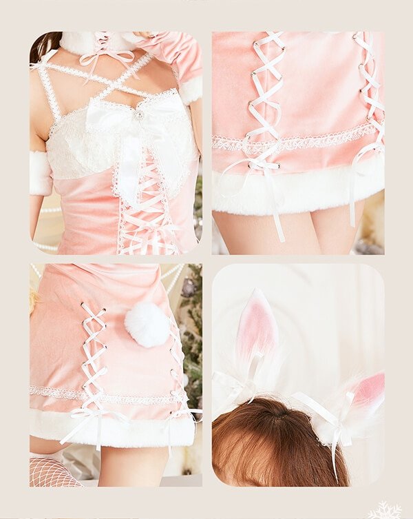 画像16: 【即日発送！】【クリスマスコスプレ8点セット】【Malymoon/マリームーン】スイートバニーフレーバーサンタドレス【フリーサイズ/3カラー】[YMT] (16)