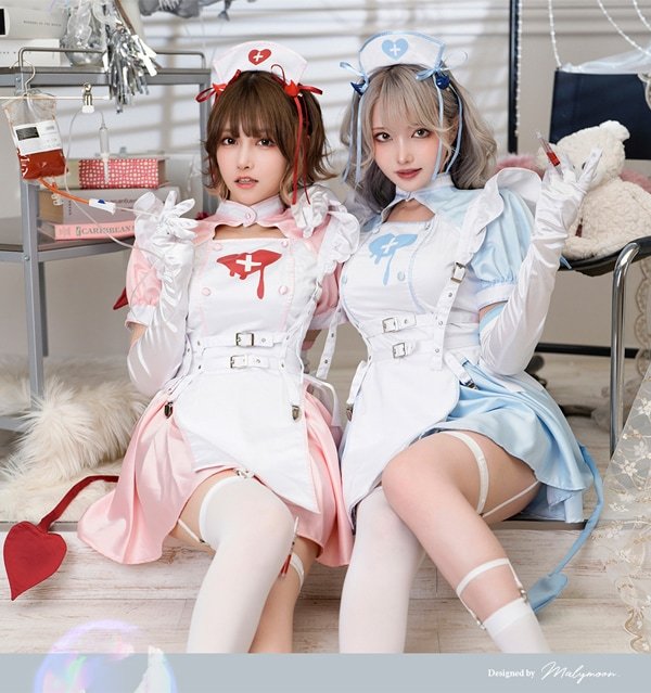 画像11: 【即日発送】デビルハーネスナース【マリームーン】【ハロウィンコスプレ9点セット】【フリーサイズ/2カラー】[HC03] (11)