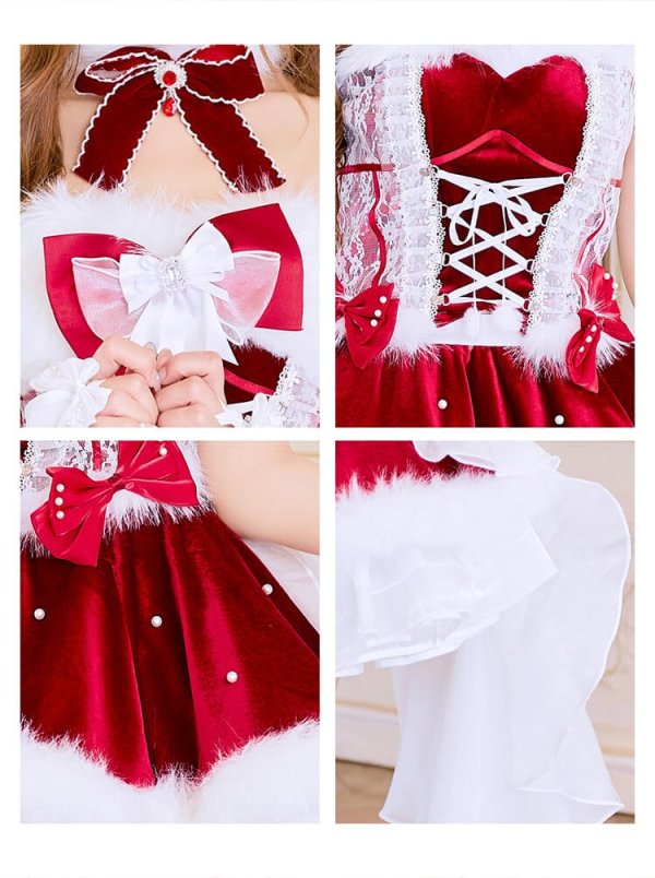 画像4: 【クリスマスコスプレ13点セット】【Malymoon/マリームーン】プリンセスチュールファーサンタコスプレ【2サイズ/1カラー】【予約/12月上旬発送予定】[HC03] (4)