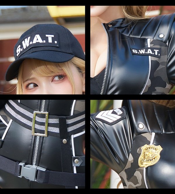 画像10: 【即日発送】カモフラタイトレザーSWATコスチューム【マリームーン】【ハロウィンコスプレ6点セット】【フリーサイズ/1カラー】[OF04] (10)