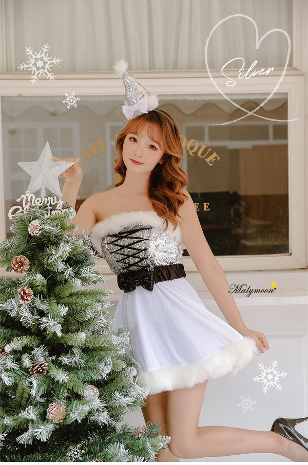 画像17: 【即日発送】【クリスマスコスプレ4点セット】【Malymoon/マリームーン】レースアップxウエストリボンサンタコスプレ【フリーサイズ/8カラー】[YMT] (17)