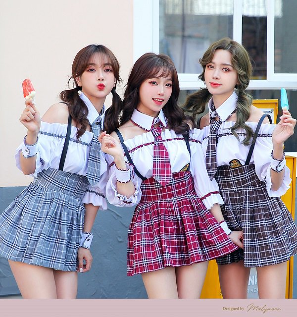 画像14: 【即日発送】オフショル女子高生/ミニスカJK《ハロウィンコスプレ8点セット》【Malymoon/マリームーン】[YMT] (14)