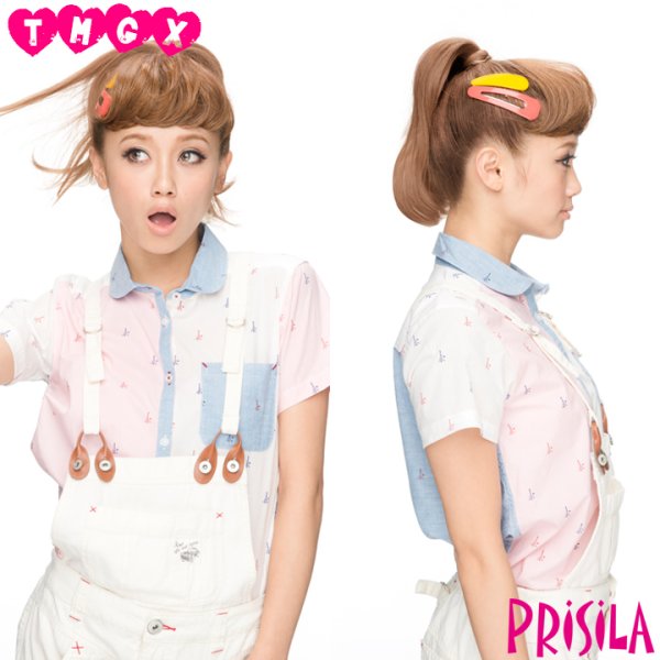 画像3: 【ファッション小物：ウィッグ】 【プリシラ/PRISILA】 前髪ウィッグ★クラシックロールバングス★ 耐燃仕様！　着用モデル：宮城舞チャン[OF02] (3)