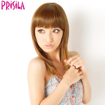 画像1: 【ファッション小物：ウィッグ】 【プリシラ/PRISILA】つむじあり前髪ウィッグ★ ぱっつんシャギーちゃんプラス★ 耐燃仕様！[OF03]