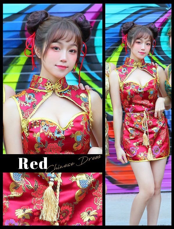 画像12: 【即日発送】セクシーチャイナドレス5カラー《ハロウィンコスプレ4点セット》【Malymoon/マリームーン】[HC02] (12)