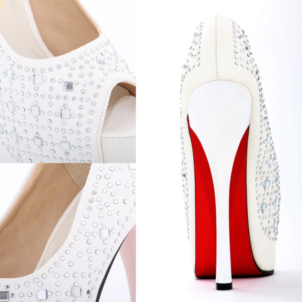 画像9: 【5size/3color】豪華に煌めくストーンの人気デザイン♪16cmヒールのオープントゥパンプス[OF02] (9)