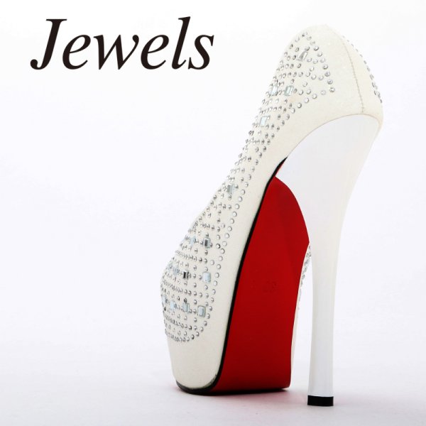 画像6: 【5size/3color】豪華に煌めくストーンの人気デザイン♪16cmヒールのオープントゥパンプス[OF02] (6)