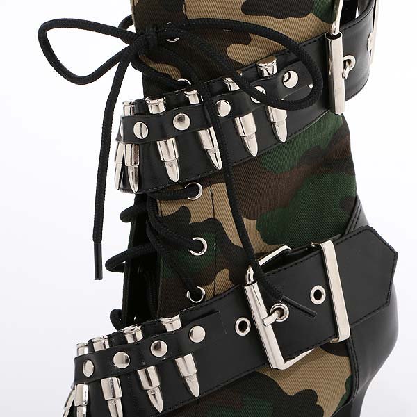 画像4: 【ハロウィン小物】レースアップアーミーブーツ[HC03] (4)