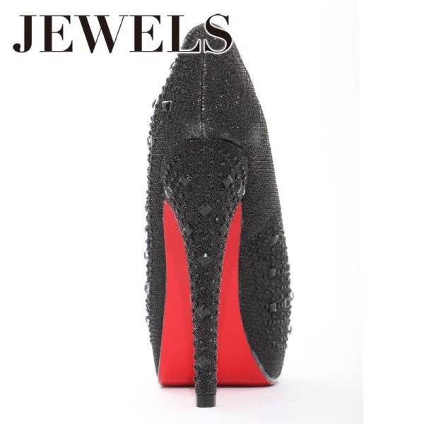 画像9: 再入荷!【5size/3color】豪華に煌めくストーンの人気パンプス♪☆14cmヒールオープントゥパンプス[OF02] (9)