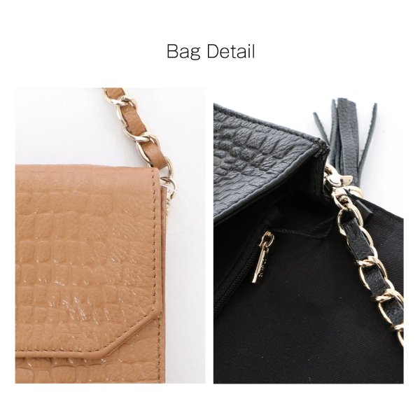 画像4: 【2color】クロコ型押し★クラッチ&ショルダー2wayレザーバッグ☆[OF04] (4)